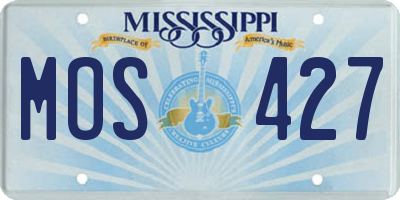 MS license plate MOS427