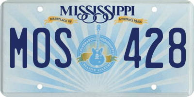 MS license plate MOS428