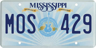 MS license plate MOS429