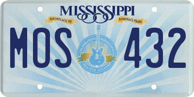 MS license plate MOS432