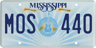 MS license plate MOS440