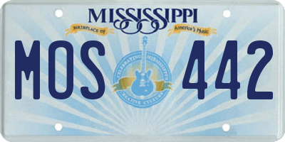 MS license plate MOS442