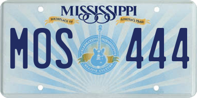 MS license plate MOS444