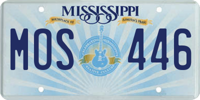 MS license plate MOS446