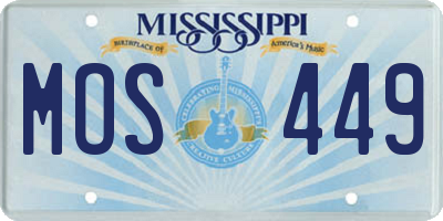 MS license plate MOS449