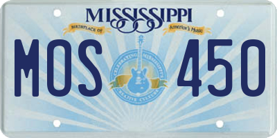 MS license plate MOS450
