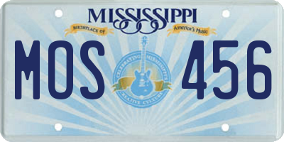MS license plate MOS456