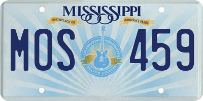 MS license plate MOS459
