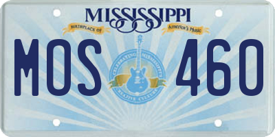 MS license plate MOS460