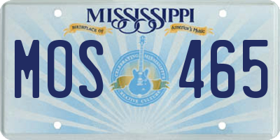 MS license plate MOS465
