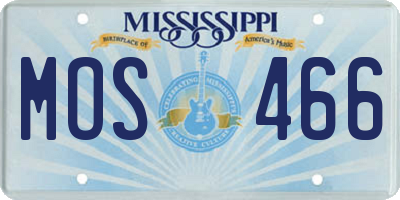 MS license plate MOS466