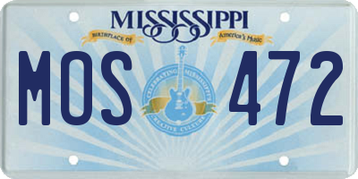MS license plate MOS472