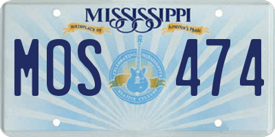 MS license plate MOS474