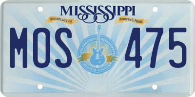MS license plate MOS475