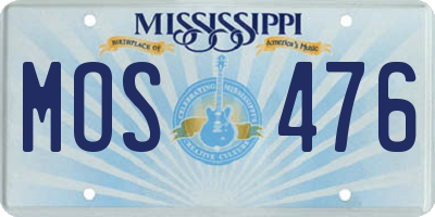 MS license plate MOS476