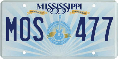 MS license plate MOS477