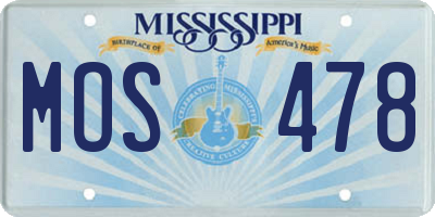 MS license plate MOS478