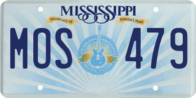 MS license plate MOS479