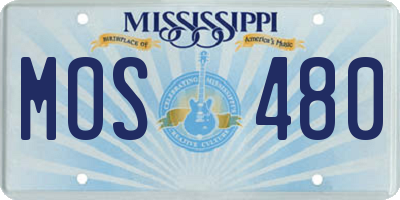 MS license plate MOS480