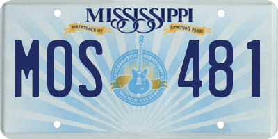 MS license plate MOS481