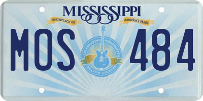 MS license plate MOS484