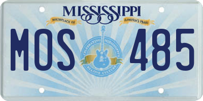 MS license plate MOS485