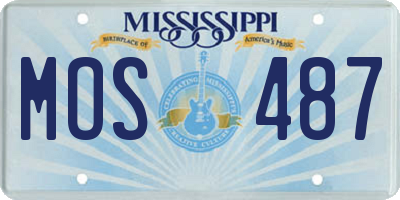 MS license plate MOS487