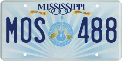 MS license plate MOS488