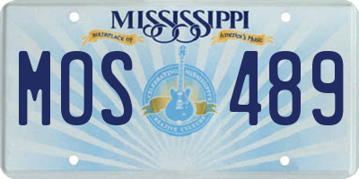 MS license plate MOS489