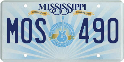 MS license plate MOS490