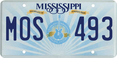 MS license plate MOS493