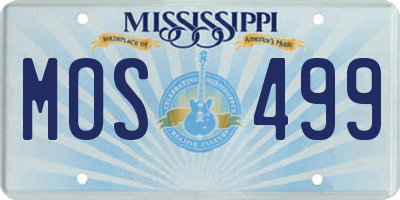 MS license plate MOS499