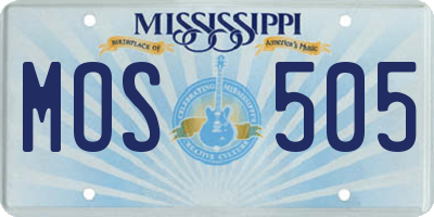 MS license plate MOS505
