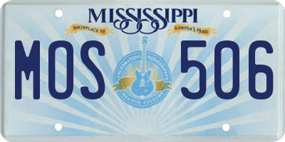 MS license plate MOS506