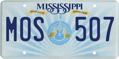 MS license plate MOS507