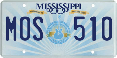 MS license plate MOS510