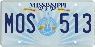 MS license plate MOS513