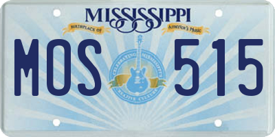 MS license plate MOS515