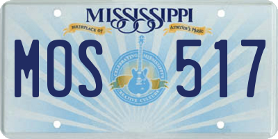 MS license plate MOS517
