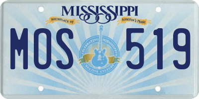 MS license plate MOS519