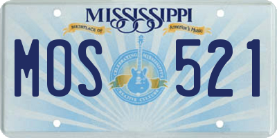 MS license plate MOS521