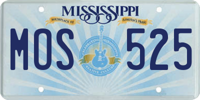MS license plate MOS525
