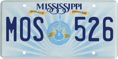 MS license plate MOS526