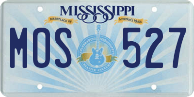 MS license plate MOS527