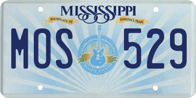 MS license plate MOS529