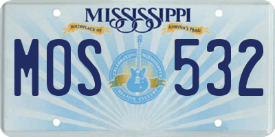 MS license plate MOS532