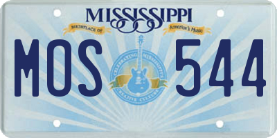 MS license plate MOS544
