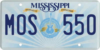 MS license plate MOS550