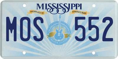 MS license plate MOS552
