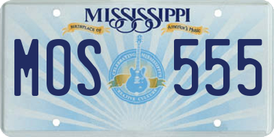 MS license plate MOS555